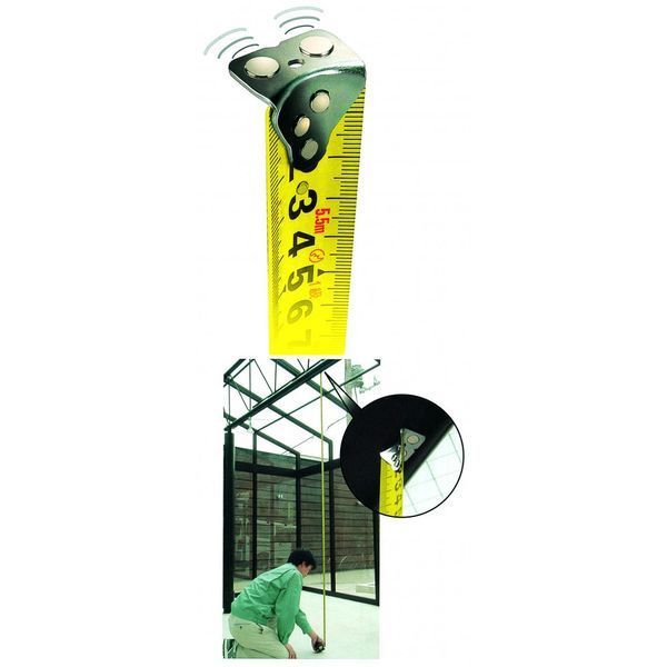 Рулетка будівельна ударостійка два магніти Tajima W-MAG WM550MR 5м x 25мм G3GLWM25-50EB-EUR фото