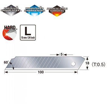 Леза мілко-сегментні 18мм Tajima Max Point Endura Blades LB50DH 10шт LB50DH фото