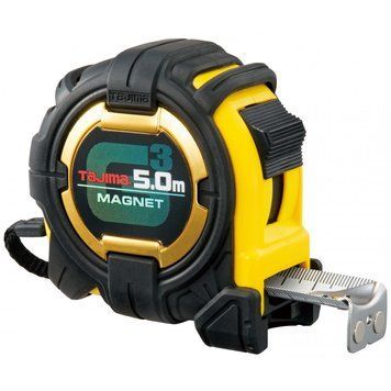 Рулетка будівельна ударостійка екстра стрічка Tajima G3 Lock 27 G3M750MW 5м x 27мм G3GLM27-50EB-EUR фото