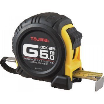 Рулетка будівельна ударостійка Tajima G-Lock G5P50MY 5м x 25мм GL25-50EB-EUR фото