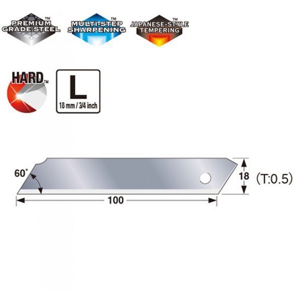 Лезвие цельное 18мм Tajima Solid Endura-Blade LCB50SN 10 шт LCB50SN фото