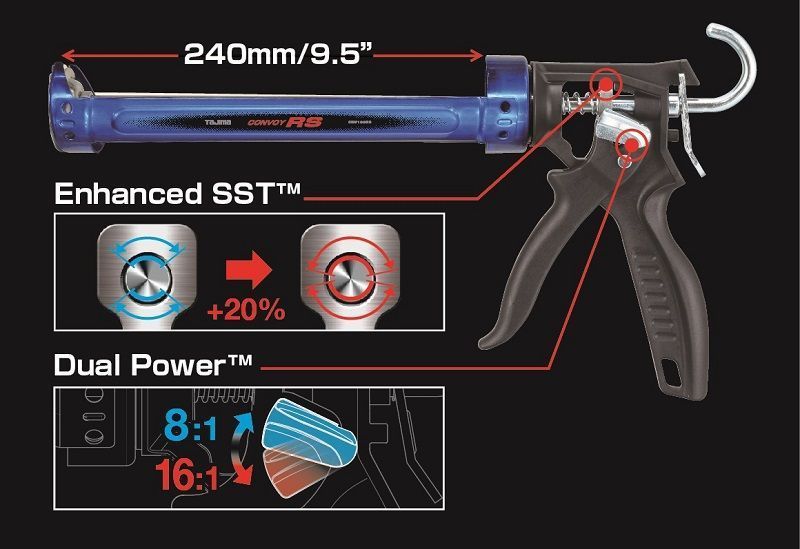 Пистолет для герметика Tajima Convoy RS Dual Power CNV-RS сменное усилие CNV100RS фото