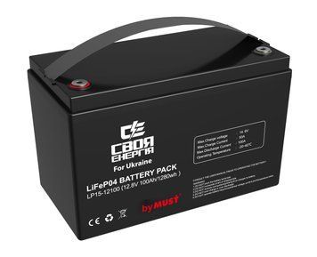 Акумулятор LiFePo4 Must 12V (12,8V) 100 Ah must-lifepo4-12-100 фото